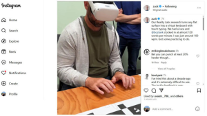 Meta举行虚拟键盘打字比赛：冠军每分钟可敲出119个单词 - 吾爱微网